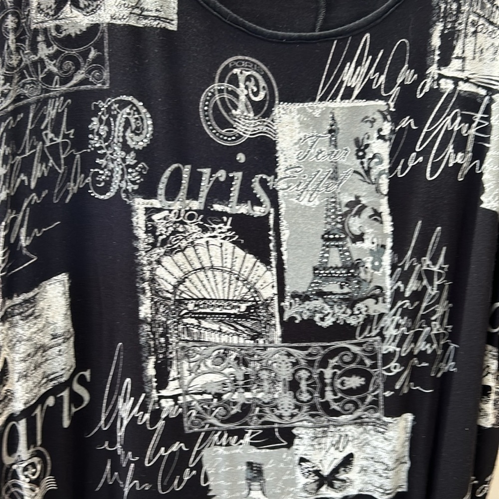 B.L.U.E. Paris Themed Black Tshirt Sz 1X - Picture 3 of 11